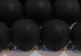 CAG6016 15.5 inches 16mm round matte black agate beads