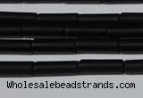 CAG6030 15.5 inches 4*13mm tube matte black agate beads
