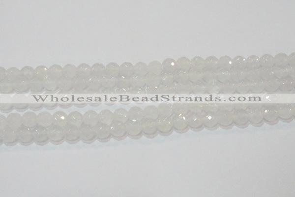 CAG6514 15.5 inches 12mm faceted round Brazilian white agate beads