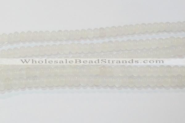 CAG6522 15.5 inches 6*10mm rondelle Brazilian white agate beads