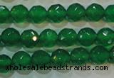 CAG6613 15.5 inches 8mm faceted round green agate gemstone beads