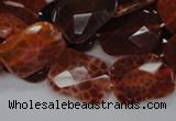 CAG663 15.5 inches 15*20mm faceted rectangle natural fire agate beads