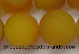 CAG6725 15 inches 18mm round yellow pilates agate beads