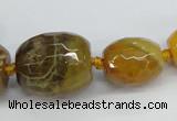 CAG6882 12*14mm - 25*30mm faceted drum dragon veins agate beads