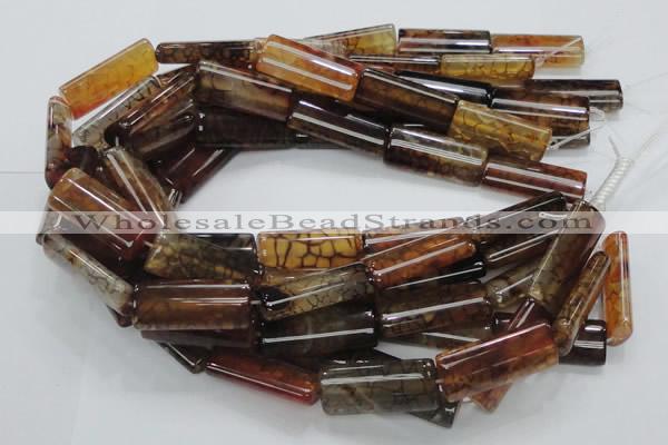 CAG689 15.5 inches 15*35mm rectangle dragon veins agate beads