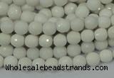 CAG7185 15.5 inches 3mm faceted round white agate gemstone beads