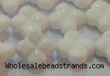 CAG7222 15.5 inches 16*16mm carved flower white agate gemstone beads