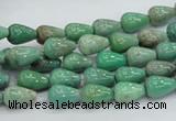 CAG7894 15.5 inches 6*10mm teardrop grass agate beads wholesale