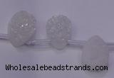 CAG8110 Top drilled 12*16mm teardrop white plated druzy agate beads