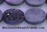 CAG8194 7.5 inches 18*25mm oval rainbow plated druzy agate beads