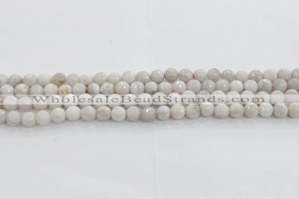 CAG8516 15.5 inches 10mm faceted round grey agate beads wholesale