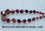 CAG8522 15.5 inches 9*10mm - 23*24mm cube dragon veins agate beads