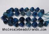 CAG8575 15.5 inches 15*16mm - 17*18mm cube dragon veins agate beads