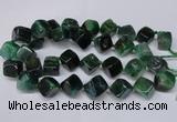 CAG8576 15.5 inches 15*16mm - 17*18mm cube dragon veins agate beads