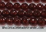 CAG8591 15.5 inches 8mm faceted round red agate gemstone beads