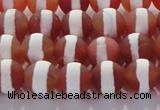 CAG8706 15.5 inches 8mm round matte tibetan agate gemstone beads