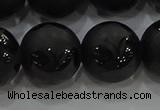 CAG8928 15.5 inches 12mm round matte black agate beads wholesale
