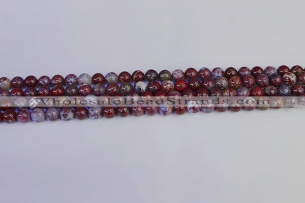 CAG9121 15.5 inches 6mm round red lightning agate beads