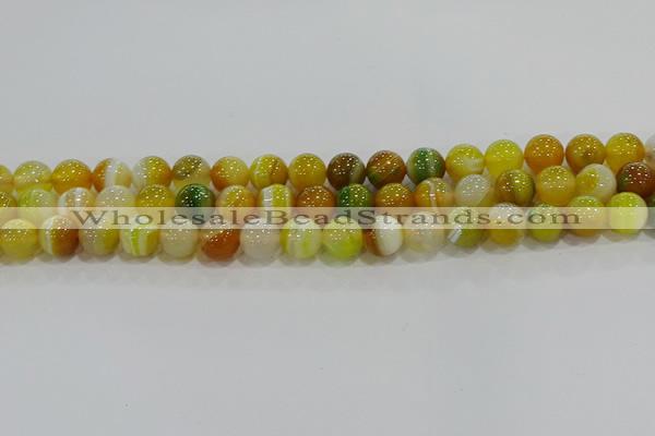 CAG9165 15.5 inches 10mm round line agate beads wholesale