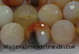 CAG9225 15.5 inches 14mm faceted round line agate beads wholesale