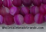 CAG9327 15.5 inches 8mm round matte line agate beads wholesale
