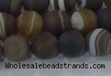 CAG9339 15.5 inches 10mm round matte line agate beads wholesale
