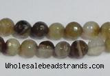 CAG945 16 inches 8mm faceted round madagascar agate gemstone beads