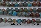 CAG9470 15.5 inches 3mm round blue crazy lace agate beads