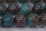CAG9474 15.5 inches 10mm round blue crazy lace agate beads