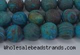 CAG9494 15.5 inches 8mm round matte blue crazy lace agate beads