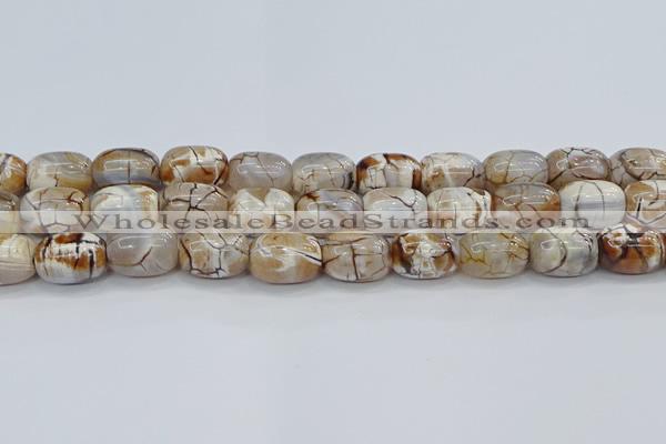 CAG9540 15.5 inches 13*18mm drum dragon veins agate beads