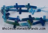 CAG9630 15.5 inches 32*48mm - 35*50mm cross dragon veins agate beads