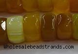 CAG9777 15.5 inches 8*16mm faceted rondelle agate gemstone beads