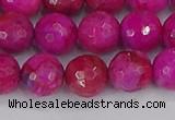 CAG9878 15.5 inches 10mm faceted round fuchsia crazy lace agate beads