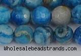 CAG9885 15.5 inches 10mm faceted round blue crazy lace agate beads