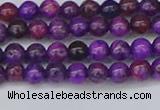 CAG9917 15.5 inches 4mm round purple crazy lace agate beads