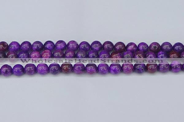 CAG9919 15.5 inches 8mm round purple crazy lace agate beads