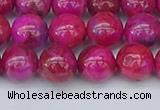CAG9926 15.5 inches 8mm round fuchsia crazy lace agate beads