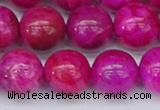 CAG9928 15.5 inches 12mm round fuchsia crazy lace agate beads
