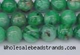 CAG9940 15.5 inches 8mm round green crazy lace agate beads