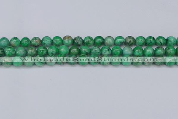 CAG9941 15.5 inches 10mm round green crazy lace agate beads