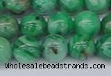 CAG9942 15.5 inches 12mm round green crazy lace agate beads