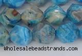 CAG9959 15.5 inches 10mm faceted nuggets blue crazy lace agate beads