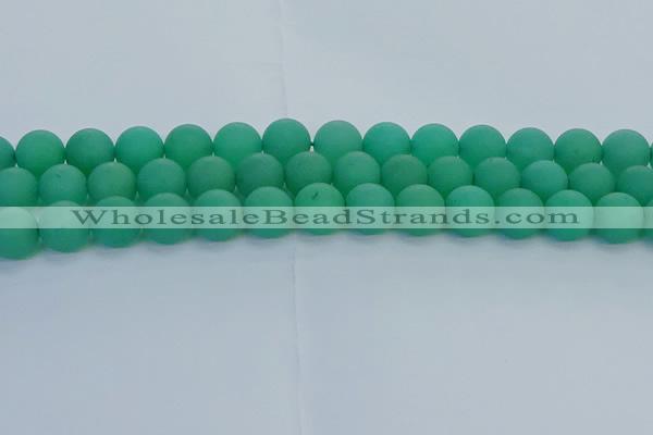 CAJ714 15.5 inches 12mm round matte green aventurine beads