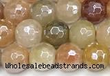 CAJ870 15 inches 6mm faceted round AB-color jade beads