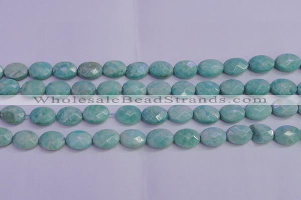 CAM1204 15.5 inches 12*16mm faceted oval Russian amazonite beads