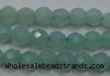 CAM905 15.5 inches 4mm faceted round amazonite gemstone beads wholesale