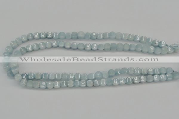 CAQ134 15.5 inches 7*7mm lantern natural aquamarine beads
