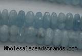 CAQ80 15.5 inches 3*7mm faceted rondelle AA grade aquamarine beads