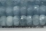 CAQ891 15.5 inches 4*7mm faceted rondelle aquamarine beads